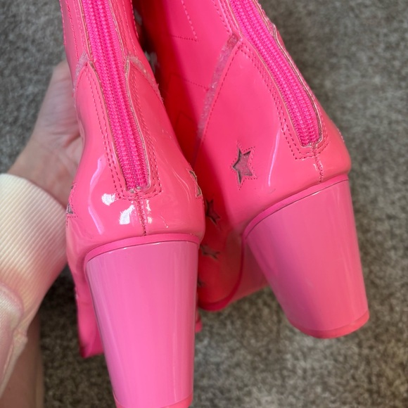 YRU Space Cowgirl Hot Pink Star Festival Boots size 8 - Picture 4 of 8